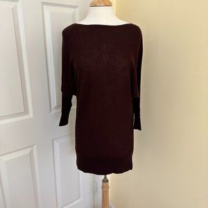 Ann Taylor Merino Wool Batwing Merlot Tunic Size M
